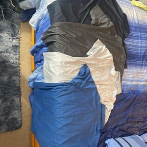 Lot of 4 Lightweight Knit Tops - Blue, Light Gray, Charcoal, Black